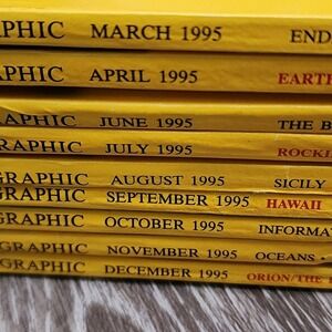 1995 National Geographic Magazines Lot 9 Issues Educational Bundle Reading‎